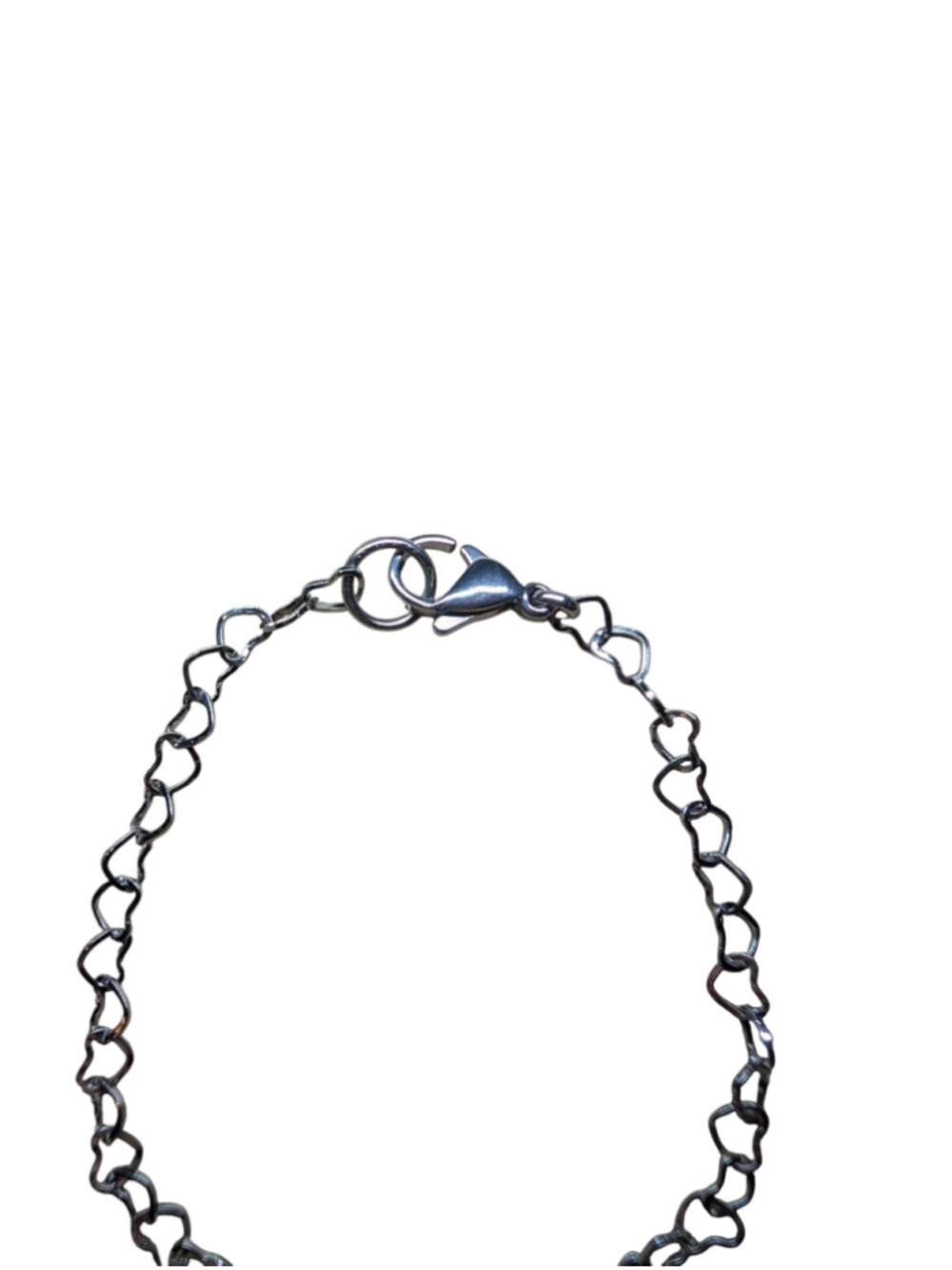 Stainless Steel Heart Chain Bracelet Dainty Heart Link 6.25" - Picture 5 of 5